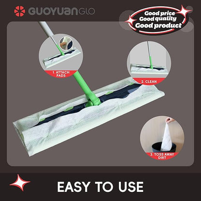 XL Dry Sweeping Cloths Compatible with XL Flat Mop X Large Disposable Mop Cloth for Floor Mopping and Cleaning,9.84x17.32 inch,60 Counts