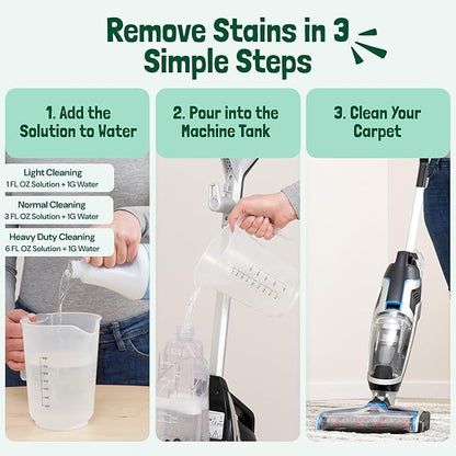 Sunny & Honey Carpet Miracle - Carpet Cleaner Shampoo - Deep Stain Remover & Odor-Deodorizing Formula - Rug Shampoo & Upholstery Cleaner Solution (128 Fl Oz, Spring Mint Scent)