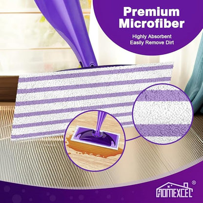 HOMEXCEL Microfiber Floor Mop Pads 48 Count Compatible with Swiffer WetJet for Wet & Dry Use, Disposable or Reusable Mops Head Replacement, All Purpose Multi Surface Hardwood Pad Refill