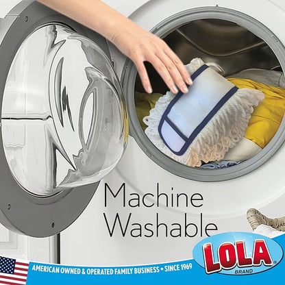 Lola Products 360 Degree Flexible 18" Dust Mop Replacement Head, Fine Fiber Machine Washable Dust Mop Head Attracts Dust & Dirt Like a Magnet, 2 Count
