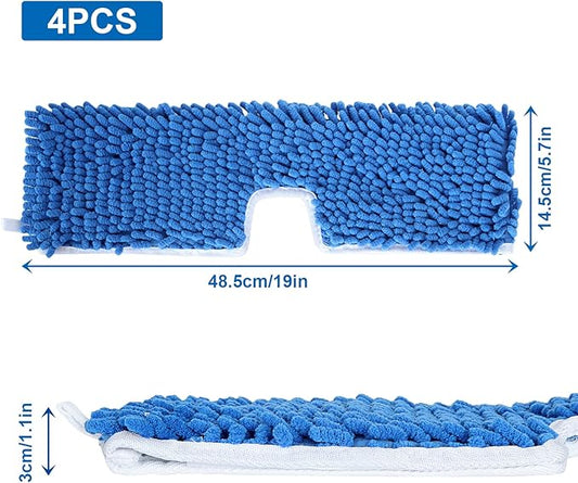 4 Pack Microfiber Flip Mop Head Replacement, Reusable Replacement Mop Heads for Dry/Wet Use, Double Sided Cleaning Mop Head Replacement, Machine Washable