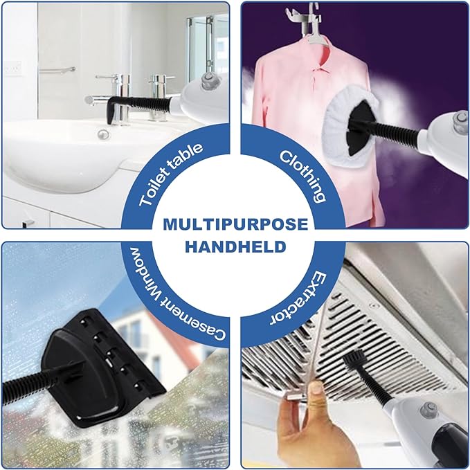 Steam Mop Cleaner 10-in-1 with Convenient Detachable Handheld Unit, Laminate/Hardwood/Tiles/Carpet Kitchen - Garment - Clothes - Pet Friendly Steamer Whole House Multipurpose Use