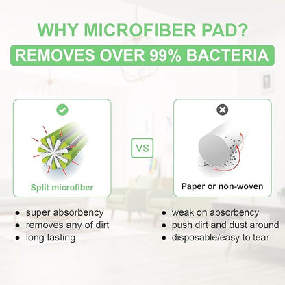 20 Pack Microfiber Mop Refill Pad Compatible with Swiffer WetJet Mop for Floor Cleaning, Semi-Disposable Eco-Friendly Replacement Mop Pads Machine Washable (10 PCS Blue + 10 PCS Green)