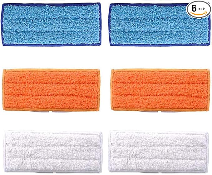 6 Pack Mopping Pads for iRobot Braava Jet 240 241 245 (2 Wet Pads, 2 Damp Pads, 2 Dry Pads), Washable and Reusable