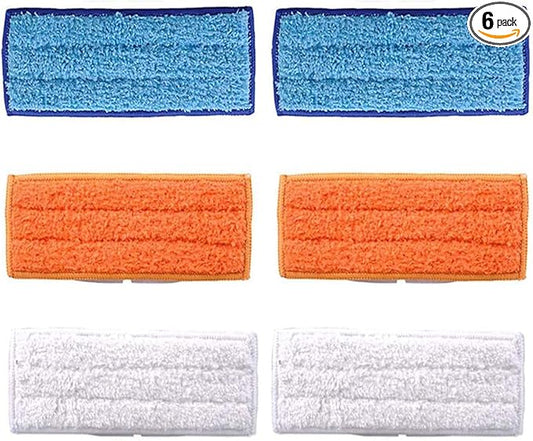 6 Pack Mopping Pads for iRobot Braava Jet 240 241 245 (2 Wet Pads, 2 Damp Pads, 2 Dry Pads), Washable and Reusable