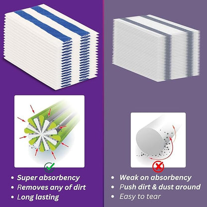 30 Count Floor Cleaner Spray Mop Pads,Multi-Layer Dry Refills Compatible with Swiffer WetJet & All 10-11'', Wet Dry Mop Refill Pads