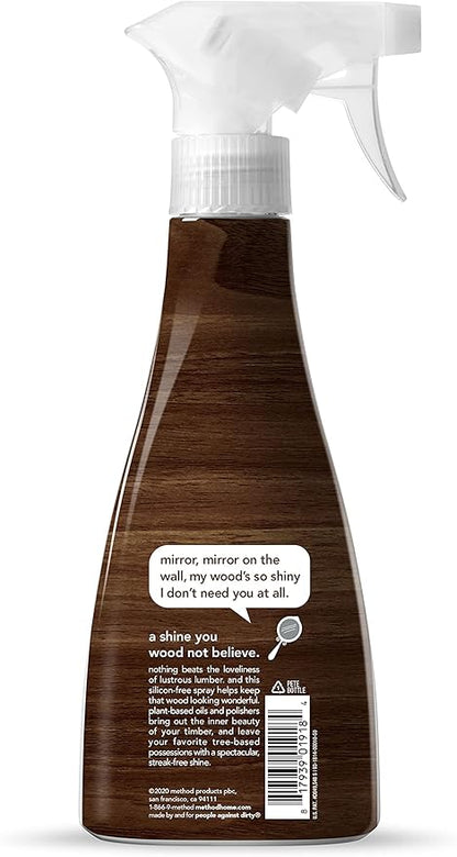 Method Wood Polish, Almond, For Wood Surfaces, Furniture and Cabinets, 14 Ounces (Pack of 6)