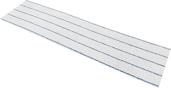Disposable Microfiber Mop Pads in Easy Grab Dispenser Box, White with Blue Stripe, Non-Scratch, Streak-Free Cleaning for Hardwood, Vinyl, Marble, Ceramic Floors, Fits 18-Inch Mop Plates,