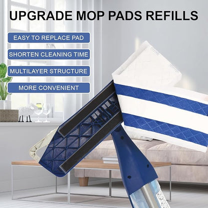 30 Count 18 Inch Fluffy Mop Pads Refills Compatible with Bona and All 16''-18'' Flat Mop, Heavy-Duty Mop Pad Replacement for Floor Cleaning (for Daily use)