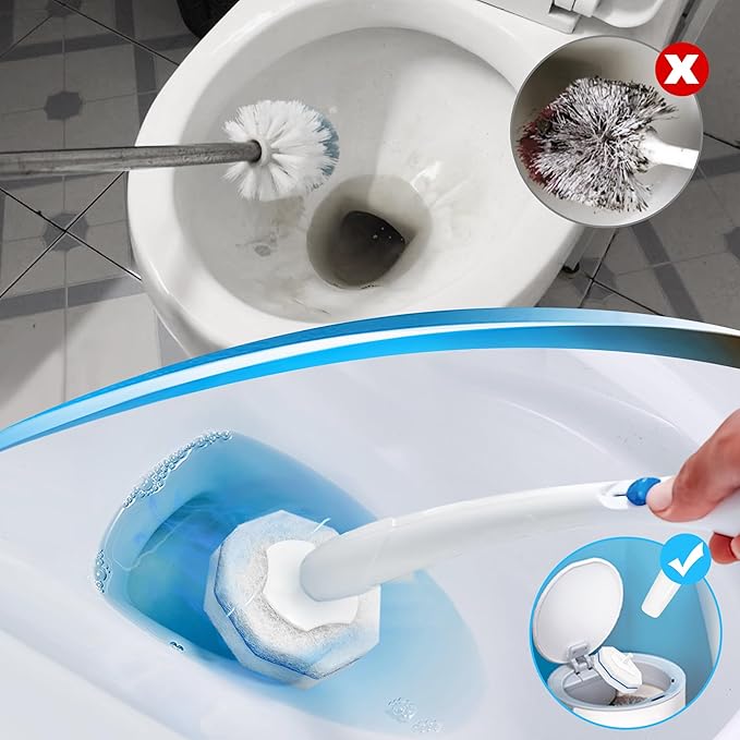 50 Pcs Toilet Wand Refills, Disposable Toilet Bowl Brush Replacement Heads for Sink Bathtub Wash Basin
