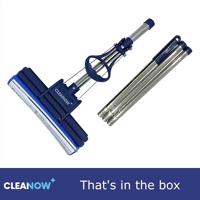 OneTouch GO! Floor Cleaner - Floor Mop with Wringing Function - Sponge Mop for Cleaning Floors - PVA Sponge and Stainless Steel Handle