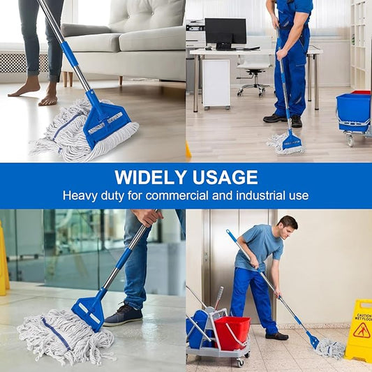 KeFanta Commercial Mop 60 inch Heavy Duty Industrial Wet Mops with Long Handle,Looped-End String Cotton Mop for Home, Kitchen,Garage,Office and Concrete/Tile Floor Cleaning