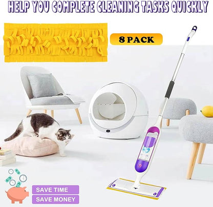 8 Pack Power Mop Refills, Compatible with Swiffer PowerMop & Wood Mops, Reusable, Used for Floor Cleaning