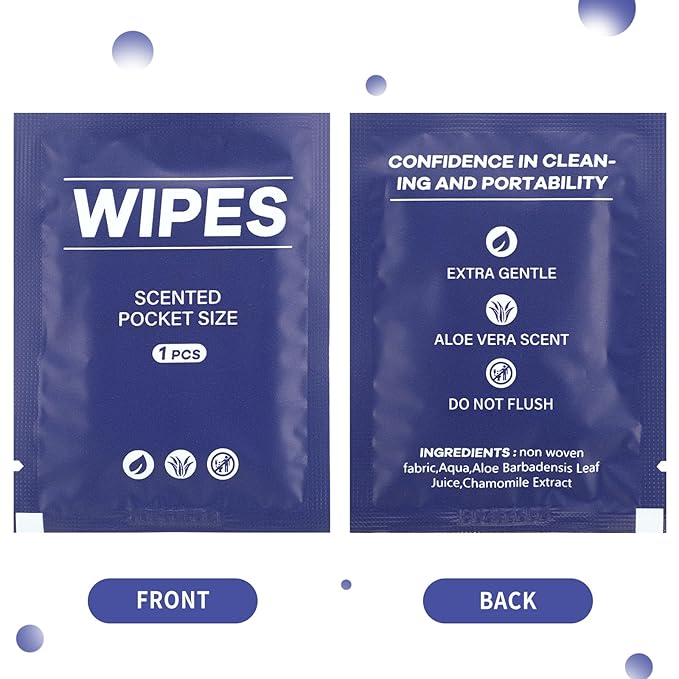 400 Pcs Butt Wet Wipes for Women Individually Wrapped Wipes for Women Man Travel Hand Face Body Cleaning Adults Bathroom Toilet Daily Use(Blue)