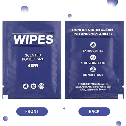 400 Pcs Butt Wet Wipes for Women Individually Wrapped Wipes for Women Man Travel Hand Face Body Cleaning Adults Bathroom Toilet Daily Use(Blue)