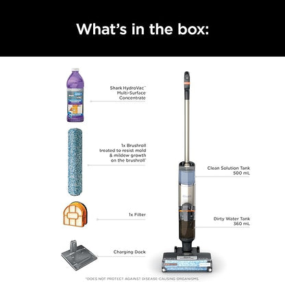Shark HydroVac MessMaster Wet Dry Vacuum Cleaner, Cordless, 3-in-1 Vacuum Mop All in One & Self-Cleaning System, Lightweight, Powerful Suction, for Hard Floors & Area Rugs, Stone, WD261,Rose Gold
