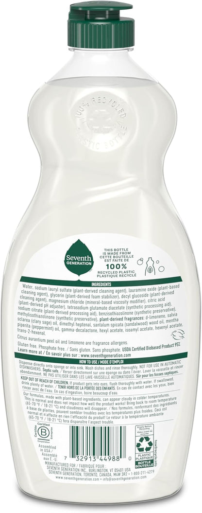 Seventh Generation Dish Soap Liquid Summer Orchard Scent Pack of 6 Dishwashing Soap Dish Detergent Liquid Soap 19 oz