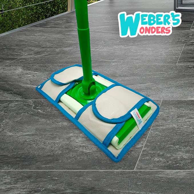 4 Pack Microfiber Weber’s Wonders Microfiber Mop Pads - Washable - Reusable - Durable - Compatible with Swiffer and ReadyMop Heads - Wet/Dry Cleaning - Duster