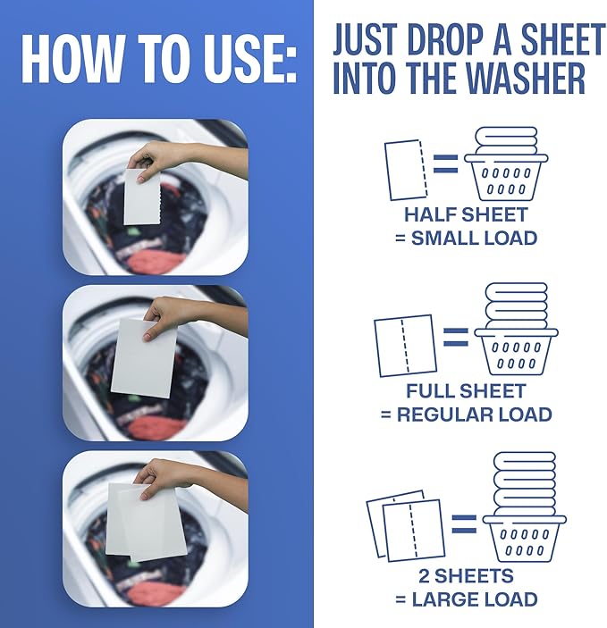 Fabric Softener Sheets for Washer – Eco-Friendly Laundry Softener Sheets for Washing Machines, Scented (200 loads)