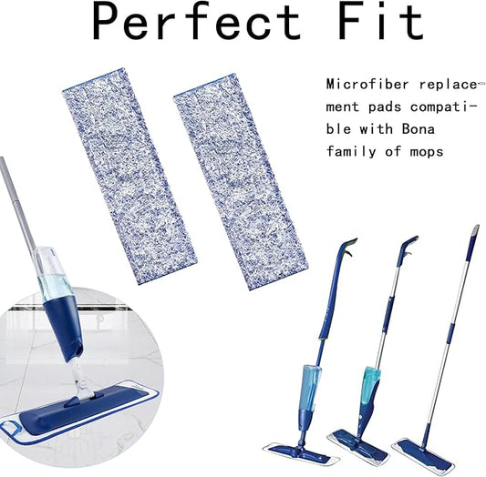 MZY LLC 6 Pack Microfiber Dusting Pad for Bona Family of Mops, 18 Inch Washable & Reusable Dust Pads for Multi-Surface Floors, Easy to Remove Dust, Pet Hair, and Dirt Fit for Bona Mop