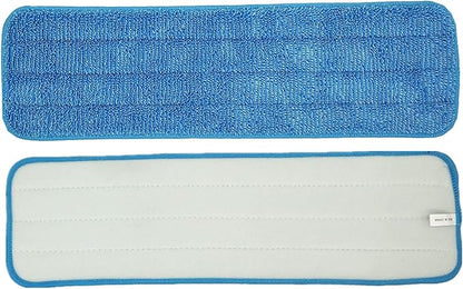 Microfiber Mop Pad 18" Inch for Wet Dry Mops Floor Cleaning Pads Reusable Compatible with Bona Floor Care System (6 Pack)
