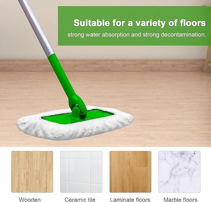 Mop Pad Refills for Swiffer Sweeper Mop - 6Pack Microfibre Mop Head Replacement Mop Pads for Swiffer Sweeper Mop Wet Dry Cleaning, Reusable and Washable
