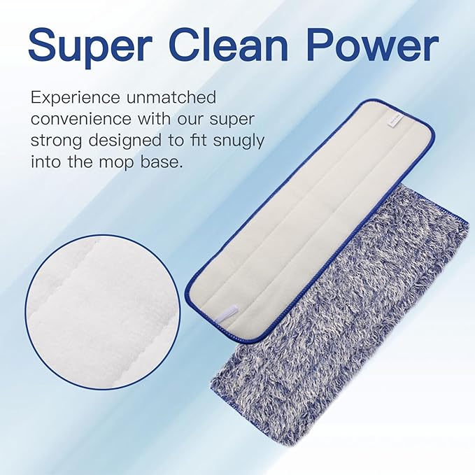 3 Pack Microfibe Dusting System Pads Compatible with Bona Mop Replacement Pads Washable Reusable Multi-Surface Cleaner Wood Hard Hardwood Surface Floor Cleaner Refill Wet Floor Cleaning Pads Mop