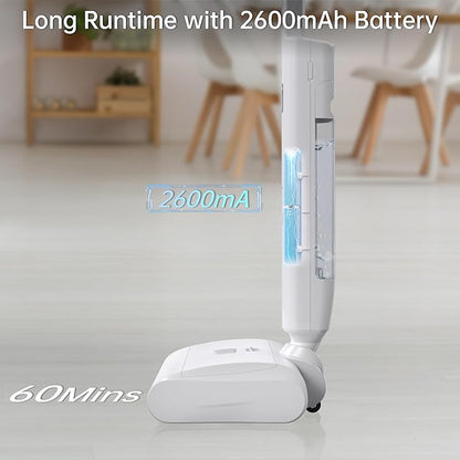 Wet Dry Vacuum Cleaner Cordless Mop,Upgraded Electric Mop,Quiet Self-Propelled Up to 60 Mins, Dual Water Tank,Cordless Mop Vacuum Cleaner for Hardwood Floor Cleaning