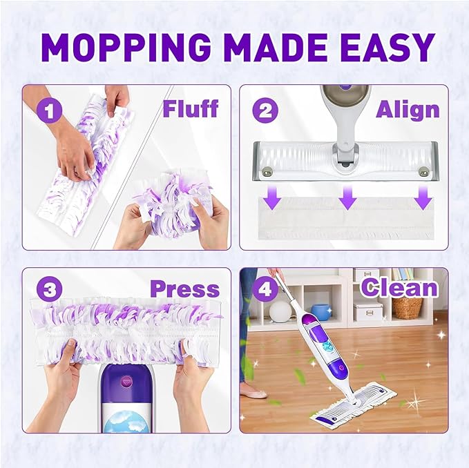 20 Count Power Mop Pads Refills for Swiffer PowerMop Multi-Surface Mopping Pad Disposable Replacement Mop Refill Pads Compatible with Swiffer PowerMop,Safe on All Finished Floors.