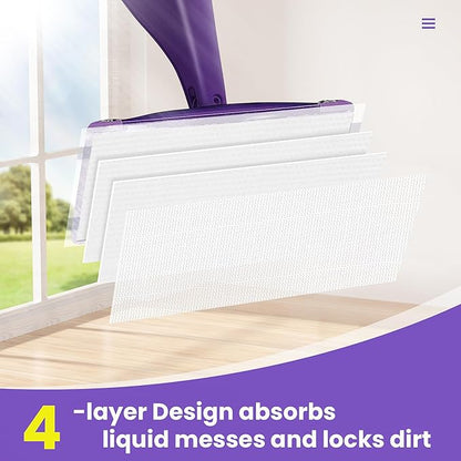 Spray Mop Pad Refill Compatible with Swiffer WetJet Mop, Disposable Multi Surface Floor Mop Pads, Thickness & Absorbent, 20 Count