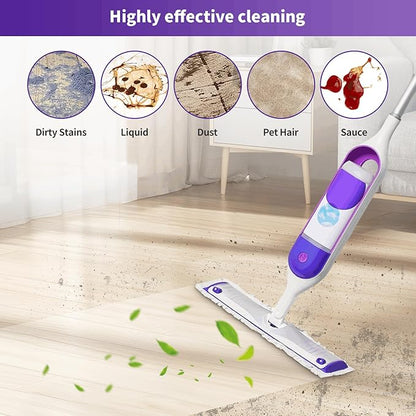 40 Pack Disposable Mopping Pads Refills for Swiffer PowerMop Multi-Surface & Wood Mops, Spray Clean Pads Replacement for Floor Cleaning（Purple Without Handle）