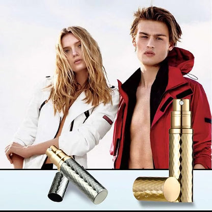 Travel Cologne Bottle Gold&Grey Rhombic Refillable Perfume Atomizer Travel Cologne Sprayer Refillable 5ml Spray