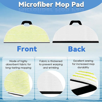 8 Mop Pads Replacement Parts for Shark RV2610WA RV2620WA RV2410WD AV2610WA AI Ultra 2- in-1 Matrix Clean Robot Vacuum models Spare Parts Accessories, 8 Mop Pads, 2 HEPA Filter, 4 Side Brushes