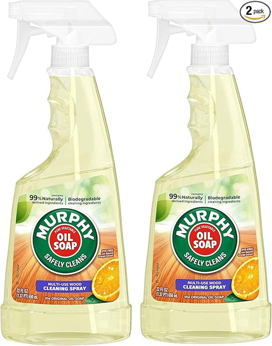 Murphy Oil Multi-Use Wood Cleaner Spray with Orange Oil, 22 Fl Oz (Pack of 2)