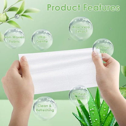 300 Pack Wet Wipes Individually Wrapped,Aloe Vera Hand Wipes,Wet Wipe Bulk Individual Hand Wipe,Travel Size Wipes Quick Hand Cleaning for Travel Wedding Restaurant Barbecue(White)
