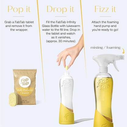 Fabtab Sustainable Multi-surface Cleaner Refill Cleaning Tablets For All Surfaces, Plant-based, No Harsh Chemicals, Citrus Scent (bottle Not Included)