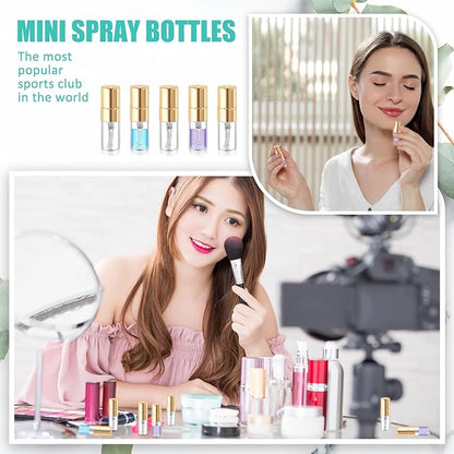 Zhehao 100 Pcs Mini Spray Bottles Clear Glass Perfume Bottles Refillable Fine Mist Perfume Atomizer Portable Empty Sample Containers for Cleaning, Essential Oils, Travel(2 ml)