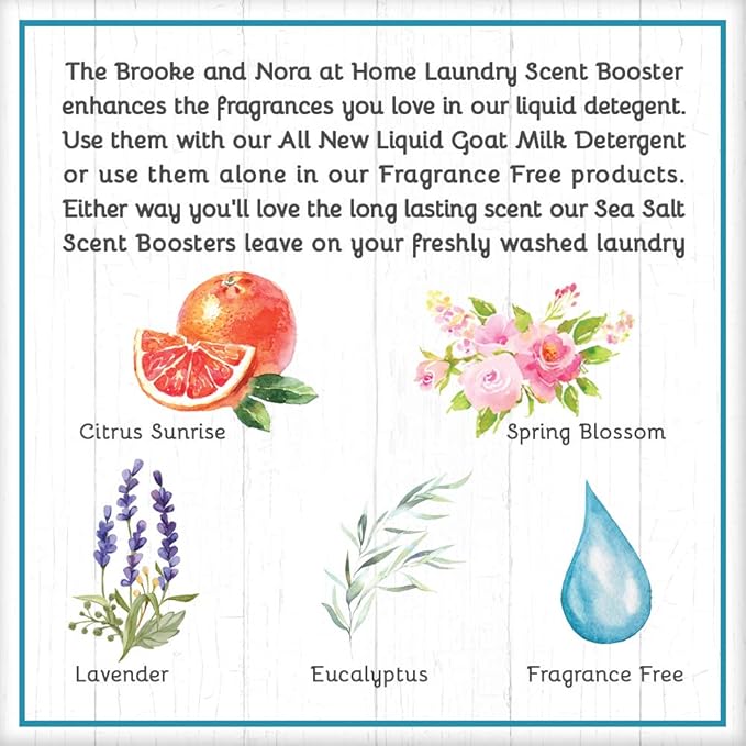 B&N All Natural Brooke & Nora at Home Laundry Scent Booster Made with Natural Sea Salt, Spring Blossom, 18 Ounce