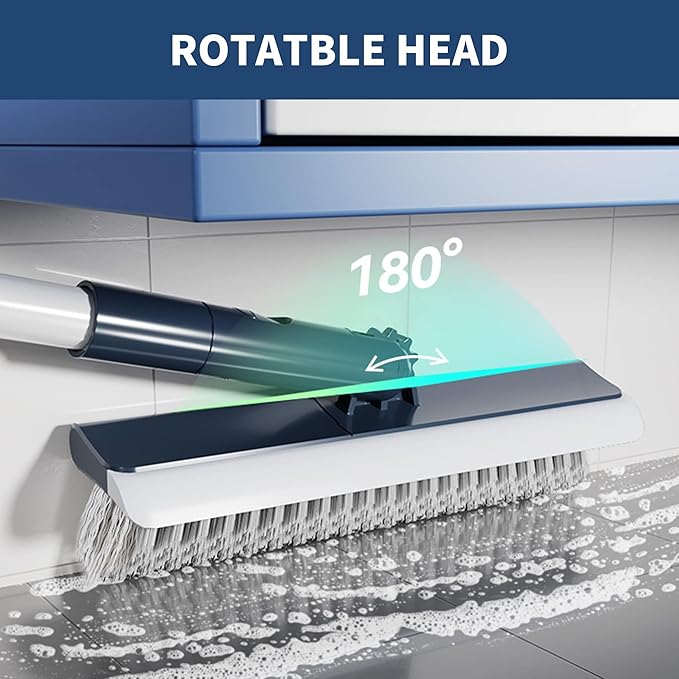 BOOMJOY Grout Brush with Long Handle, Grout Cleaner Brush for Tile Floors, Shower, Bathroom