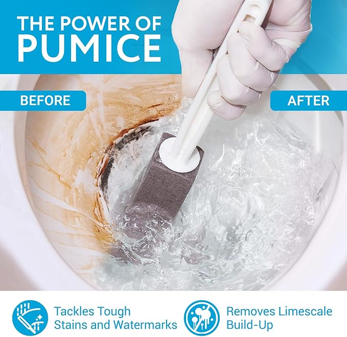 Impresa - 2 Pack Pumice Stone Toilet Bowl Cleaner with Extra Long Handle - Limescale Remover - Brush Wand for Bathroom - Also Cleans BBQ Grills, Tiles, Grout, and Swimming Pools