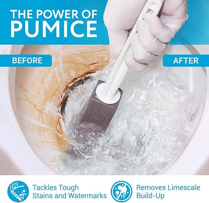 Impresa - 2 Pack Pumice Stone Toilet Bowl Cleaner with Extra Long Handle - Limescale Remover - Brush Wand for Bathroom - Also Cleans BBQ Grills, Tiles, Grout, and Swimming Pools
