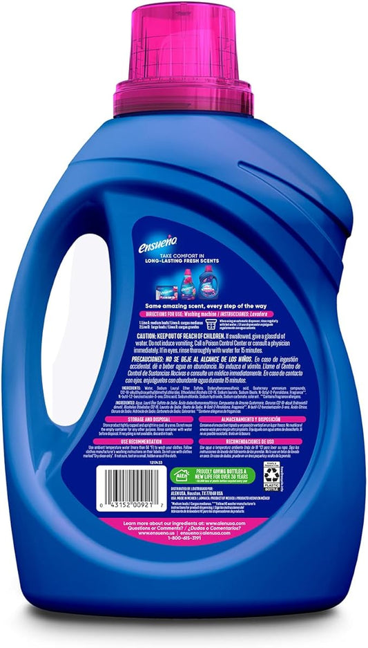 Ensueño Liquid Laundry Detergent - Spring Fresh Scent - 100 fl oz - Deep Clean Stain-Fighting Power - Washes 65 Loads - Protects Colors - For Large Households & HE Washers