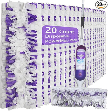 Disposable Mop Pads for Swiffer PowerMop Multi-Surface Mopping Pad Refills | Safe on All Finished Floors | Compatible with Swiffer PowerMop (20 Count)