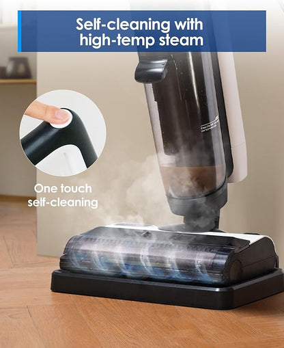 Tineco iFLOOR 5 Steam Corded Wet Dry Vacuum All-in-one, Steam Mop Hardwood Floor Cleaner Great for Sticky Messes, 248℉ High-temp Steam, Self-cleaning with steam