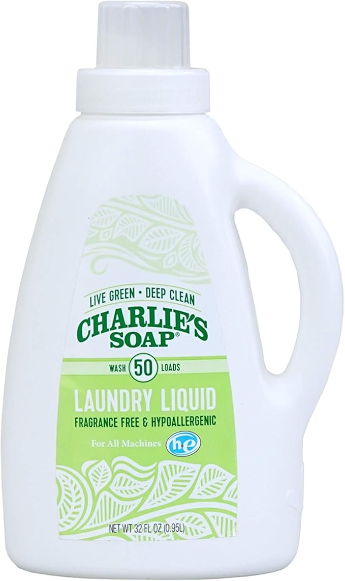 Charlie's Soap - Fragrance Free Laundry Liquid - 50 Loads (One 50-Load Bottle, 50 Total Loads)