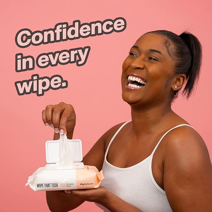 Wipe That Tush - Soothing Oatmeal Scent - Hypoallergenic Flushable Wipe (300) Naturally Scented, hypoallergenic, certified flushable wipes - 6 packs of 50 wipes