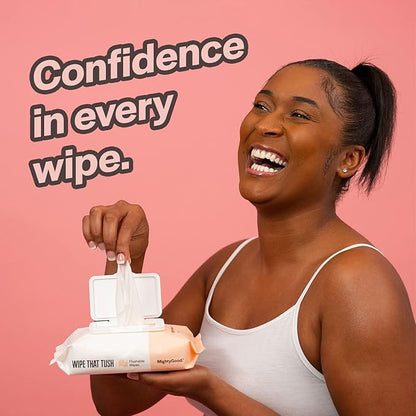 Wipe That Tush - Soothing Oatmeal Scent - Hypoallergenic Flushable Wipe (300) Naturally Scented, hypoallergenic, certified flushable wipes - 6 packs of 50 wipes