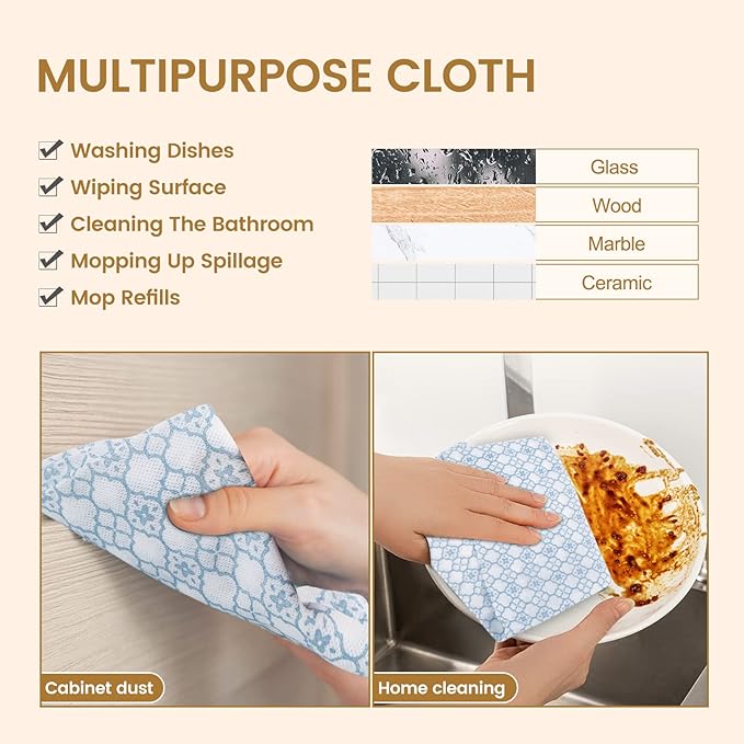 Reusable Paper Towels Washable 50Count Handi Wipes Dish Cloths