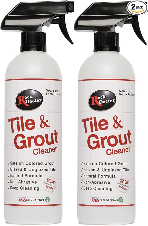 Rock Doctor Tile and Grout 24oz.Rock Doctor Natural Tile and Grout Cleaner, Remove Stains Dirt, Oil, and Soap Scum, Heavy Duty Non-Abrasive Tile Cleaner, Natural Formula, Pack of 2 2/pack
