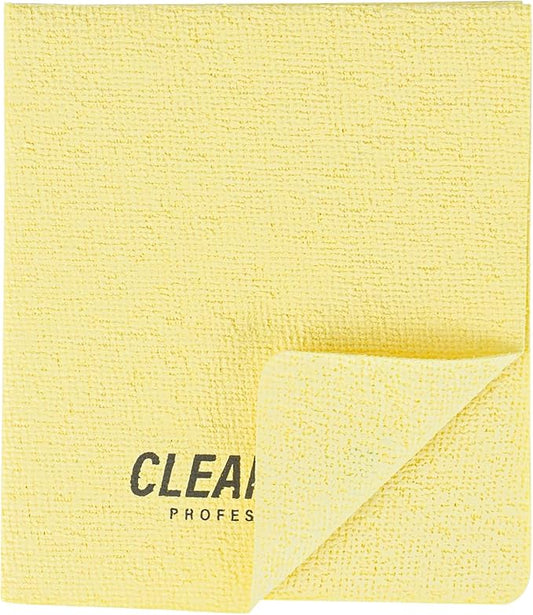 Clean Tek Professional 13 x 15 Inch Cleaning Cloths, 5 Reusable Cloth Towels - Machine Washable, Absorbent, Yellow PVA Microfiber Cleaning Rags, Fast Drying, For Windows Or Cars - Restaurantware